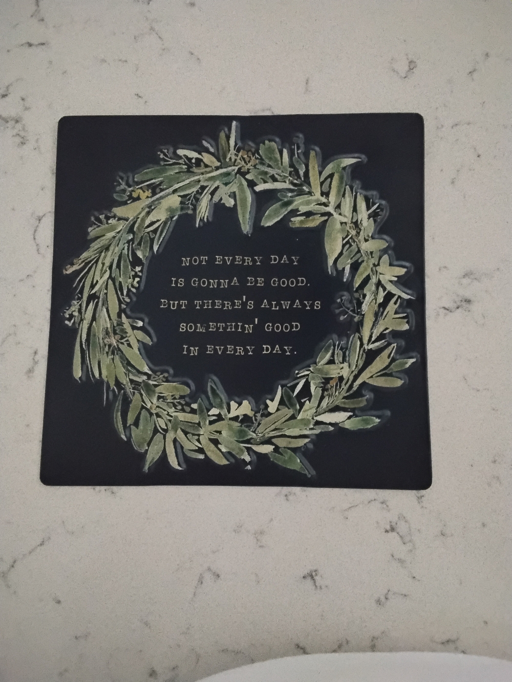 BUNDLE 5 for $10 - Hobby Lobby Dark Blue Wall Plaque with Green Wreath